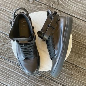 Men's BUSCEMI Matt BLK Leather High Top Sneakers